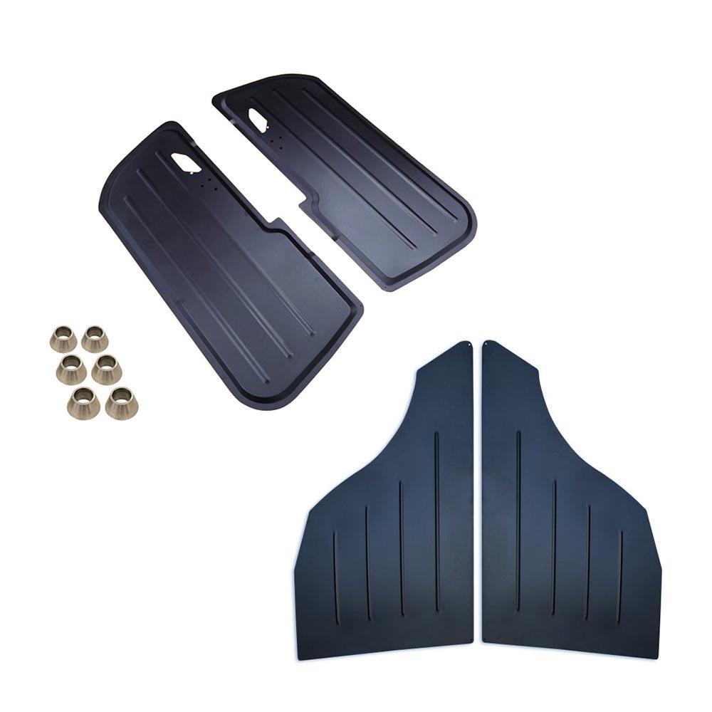 FAMEFORM Türverkleidungen vorne hinten Set passend für BMW E46 Coupe (Aluminium)