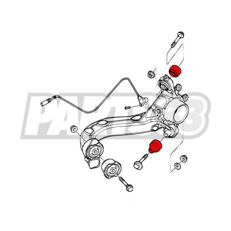 IRP Längslenker Hinterachse aussen Buchsen Set Uniball passend für BMW E36 E46 Z4 (Aluminium)