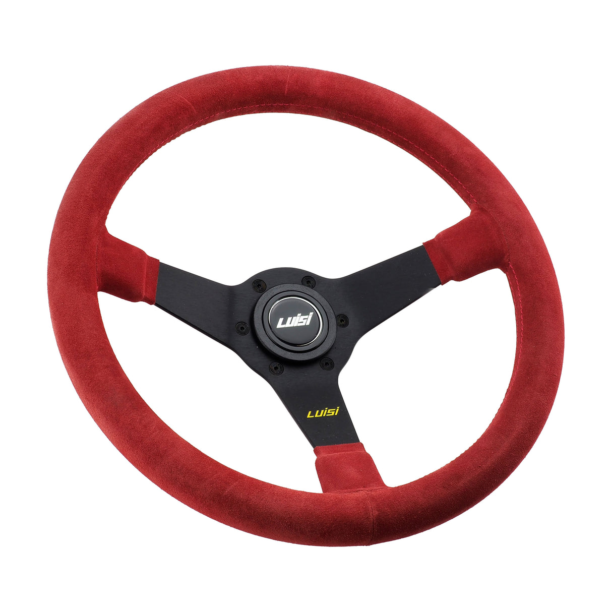 LUISI Mirage Sportlenkrad Wildleder rot (geschüsselt / mit TÜV)