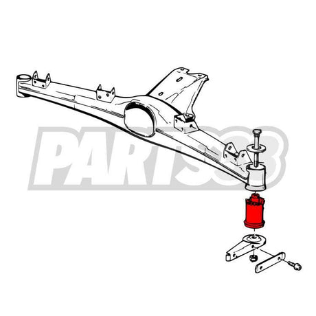 PMC MOTORSPORT Tonnenlager Buchsen Set starr passend für BMW E30 Hinterachsträger (Aluminium)