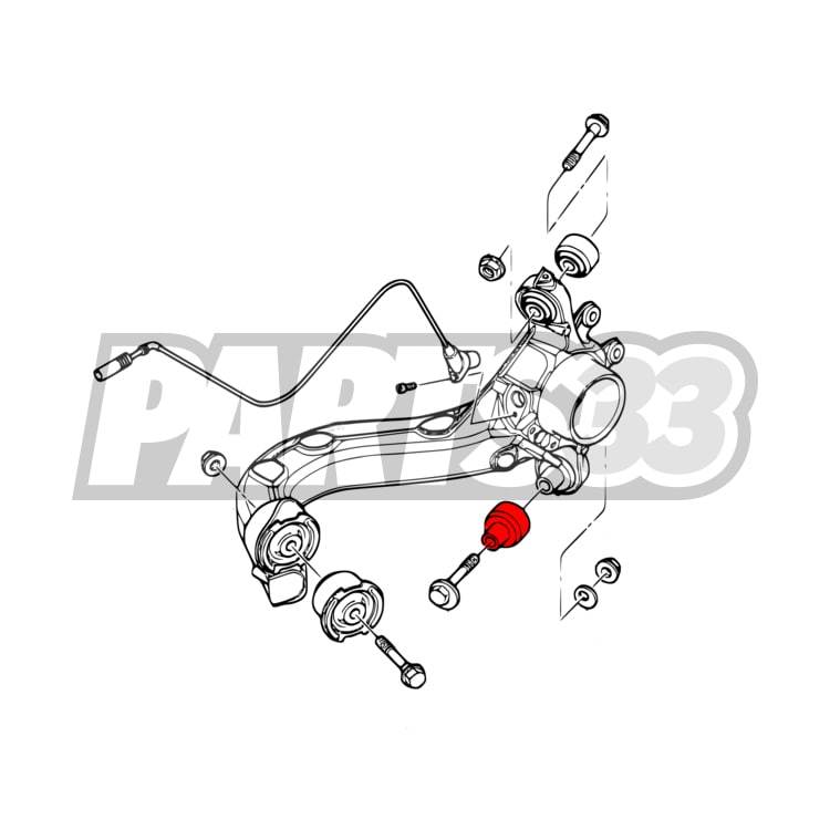 PMC MOTORSPORT Längslenker unten Hinterachse aussen Buchsen Set Uniball passend für BMW E36 E46 Z4 (Aluminium)