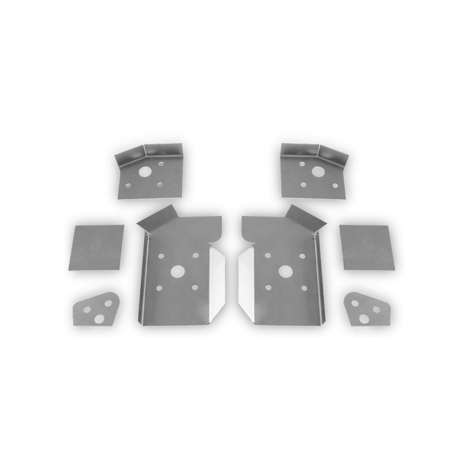 PMC MOTORSPORT Verstärkungsbleche Einschweissbleche Set V2 passend für BMW E46 Hinterachsträger (Stahl)