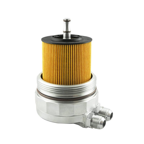 PMC MOTORSPORT Cooling Ölfilter Deckel passend für BMW M52 M54 (externer Ölkühler / 2 Sensoranschlüsse)