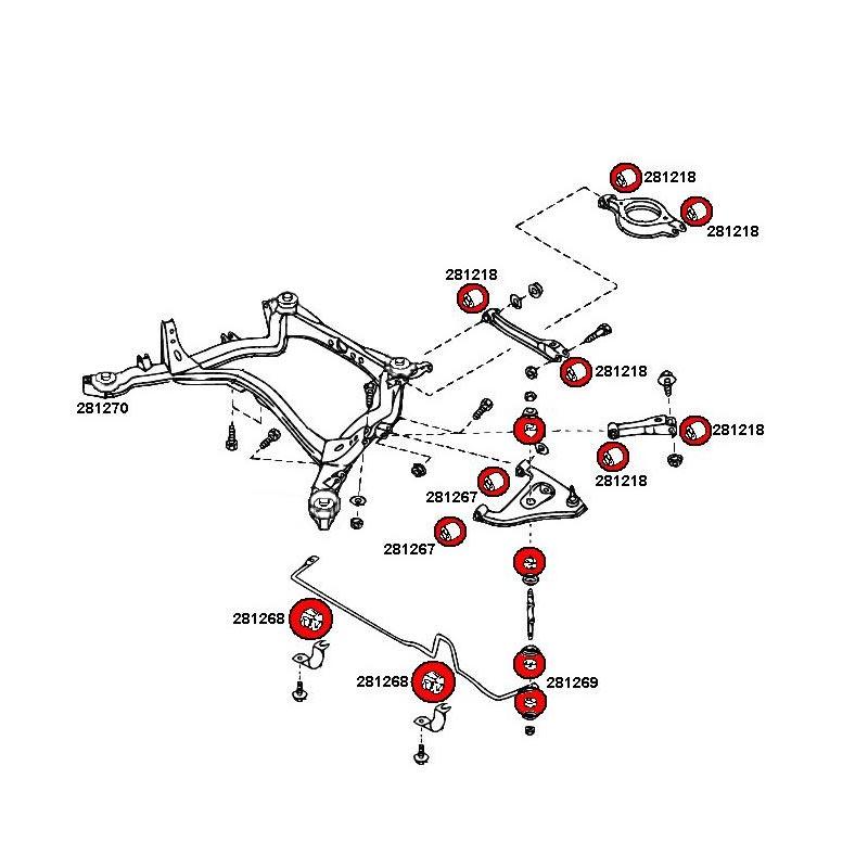 STRONGFLEX Nissan 200SX S13 Buchsen Set Hinterachse (PU) - PARTS33 GmbH