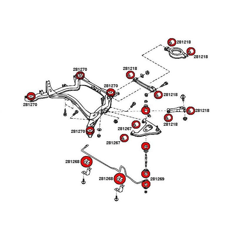 STRONGFLEX Nissan Skyline R32 Allrad Buchsen Set Vorderachse & Hinterachse (PU) - PARTS33 GmbH