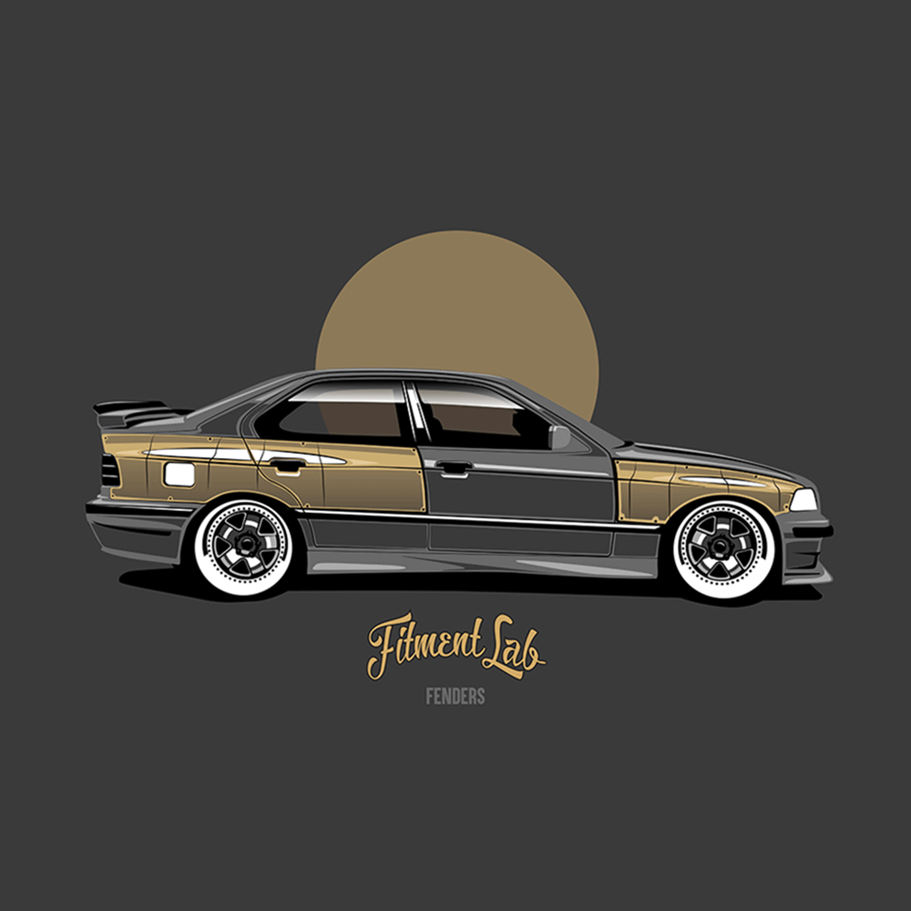 FITMENT LAB Widebody Kit BMW E36 Limousine Phase 2 mit cut-outs - PARTS33 GmbH