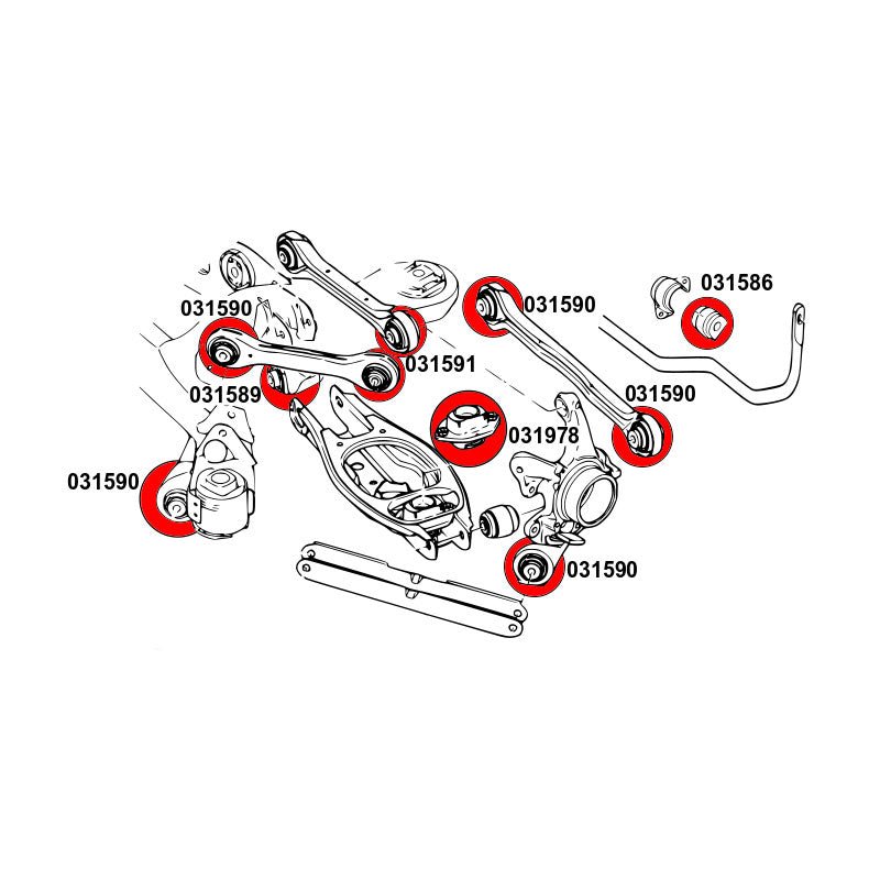 STRONGFLEX BMW E90 E91 E92 E93 Buchsen Set Vorderachse & Hinterachse (PU) - PARTS33 GmbH