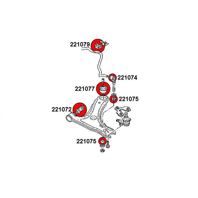 STRONGFLEX VW Jetta 2 Buchsen Set Vorderachse (PU) - PARTS33 GmbH