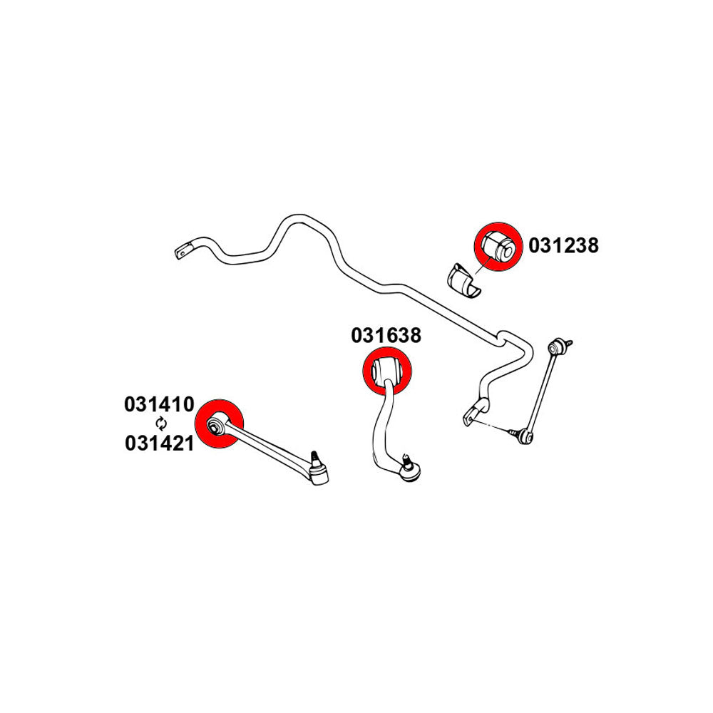 STRONGFLEX Buchsen Set passend für BMW E39 Vorderachse (PU)