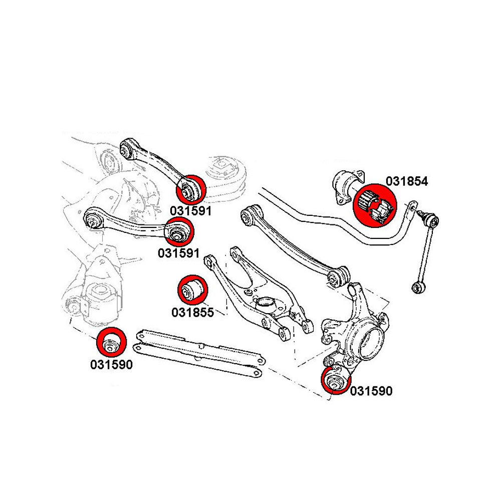 STRONGFLEX Buchsen Set passend für BMW 1er M-Coupe E82 Vorderachse & Hinterachse (PU)