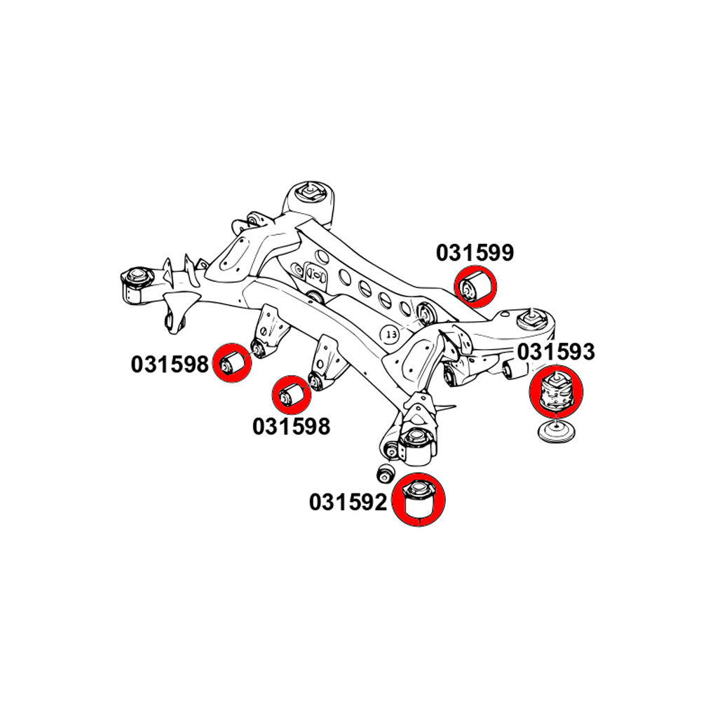 STRONGFLEX Hinterachsträger Buchsen Set passend für BMW E90 E91 E92 E93 (PU)