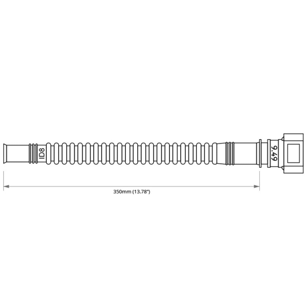 NUKE PERFORMANCE 350mm Kraftstoffschlauch mit SAE-Schnellanschluss