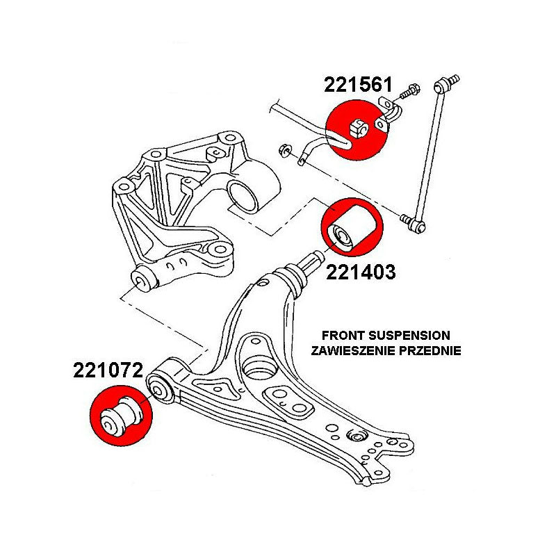 STRONGFLEX VW Polo 9N Buchsen Set Vorderachse (PU) - PARTS33 GmbH