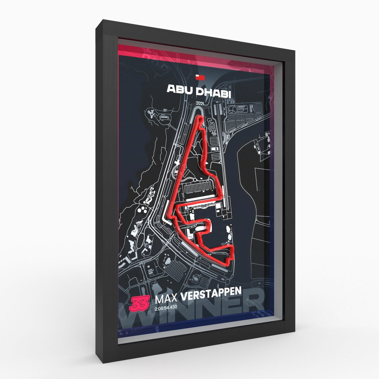 AP10 Yas Marina Circuit 3D Poster (gerahmt)