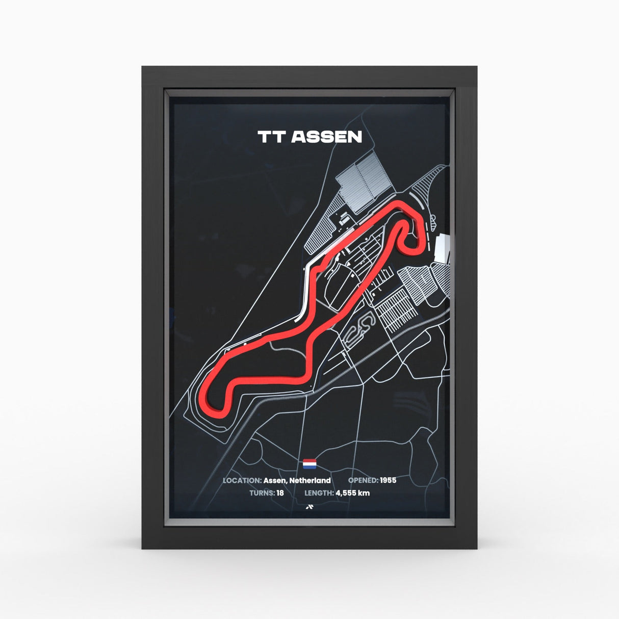 AP10 TT Circuit Assen 3D Poster (gerahmt)