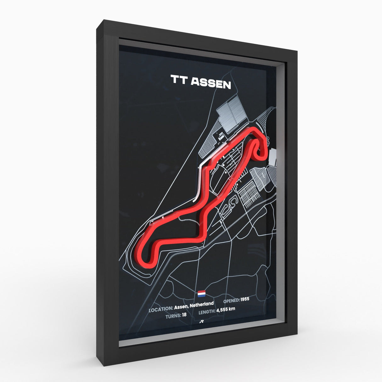 AP10 TT Circuit Assen 3D Poster (gerahmt)