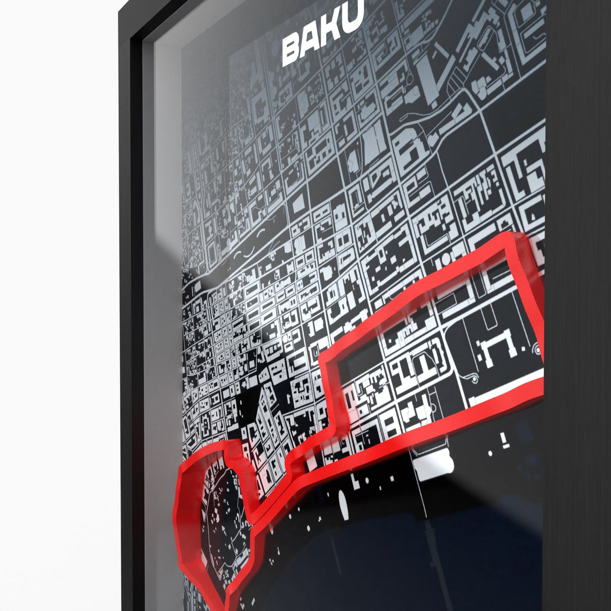 AP10 Baku City Circuit 3D Poster (gerahmt)