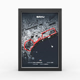 AP10 Baku City Circuit 3D Poster (gerahmt)