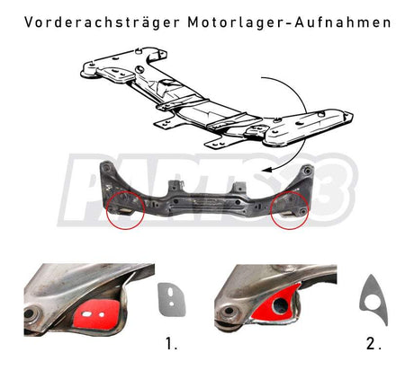 PMC MOTORSPORT Verstärkungsbleche Einschweissbleche Set passend für BMW E30 (Stahl)