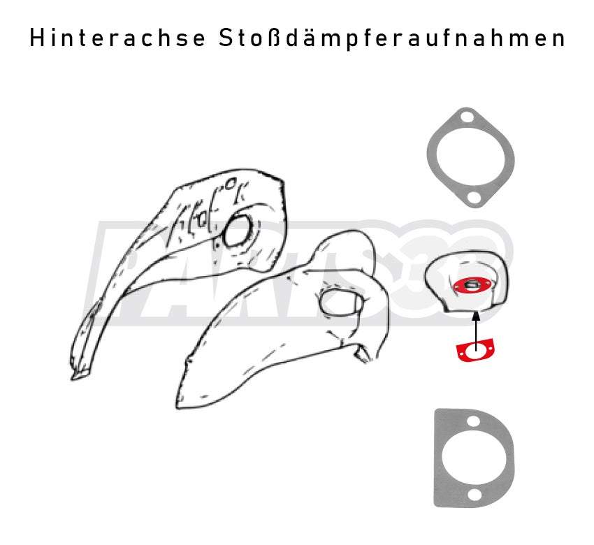 PMC MOTORSPORT Verstärkungsbleche Einschweissbleche Set passend für BMW E36 Hinterachse (Stahl)