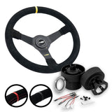 LUISI Mirage Race Sportlenkrad Wildleder Komplettset passend für VW Golf 4 09/1997-2003 (geschüsselt / mit TÜV)