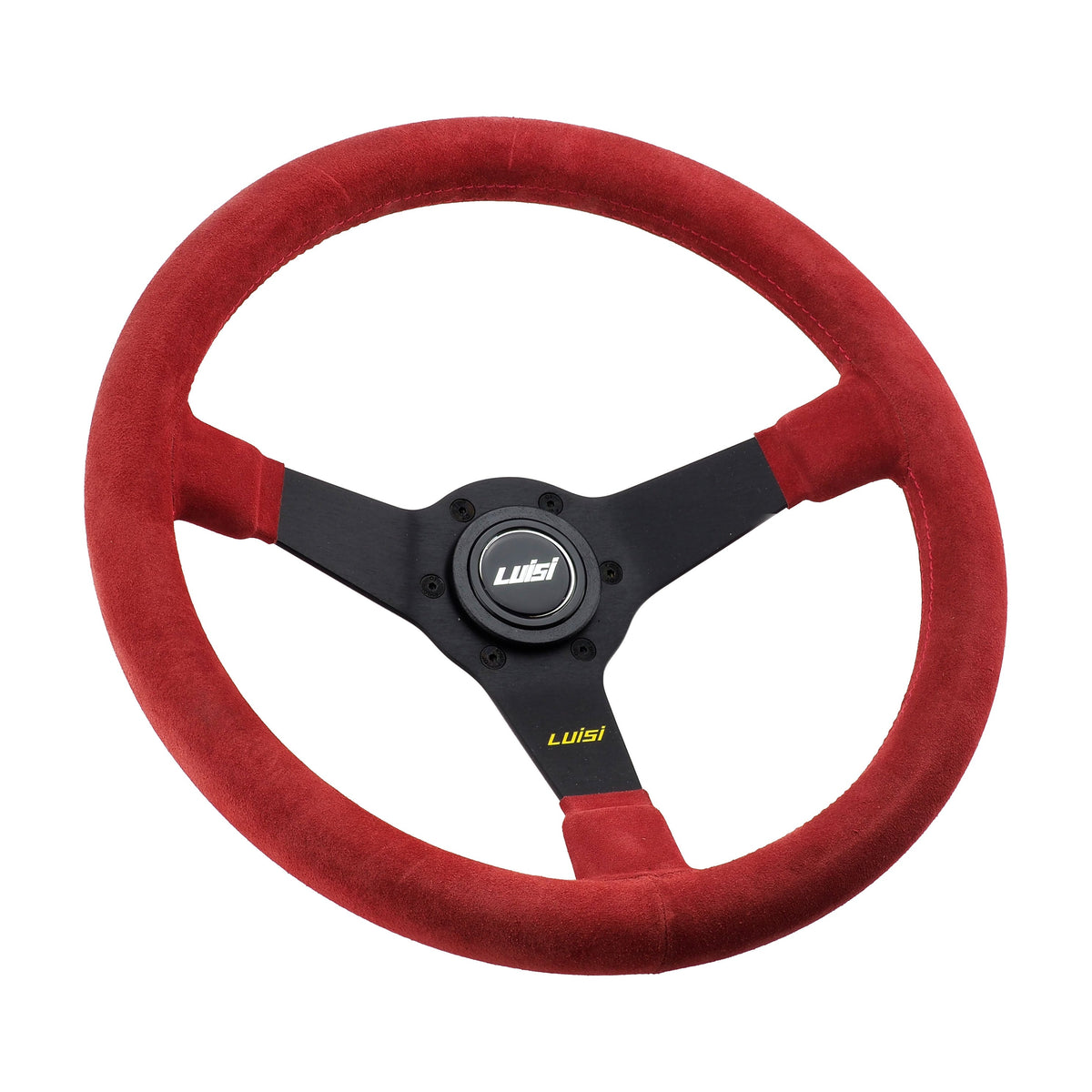 LUISI Mirage Sportlenkrad Wildleder rot (geschüsselt / mit TÜV)