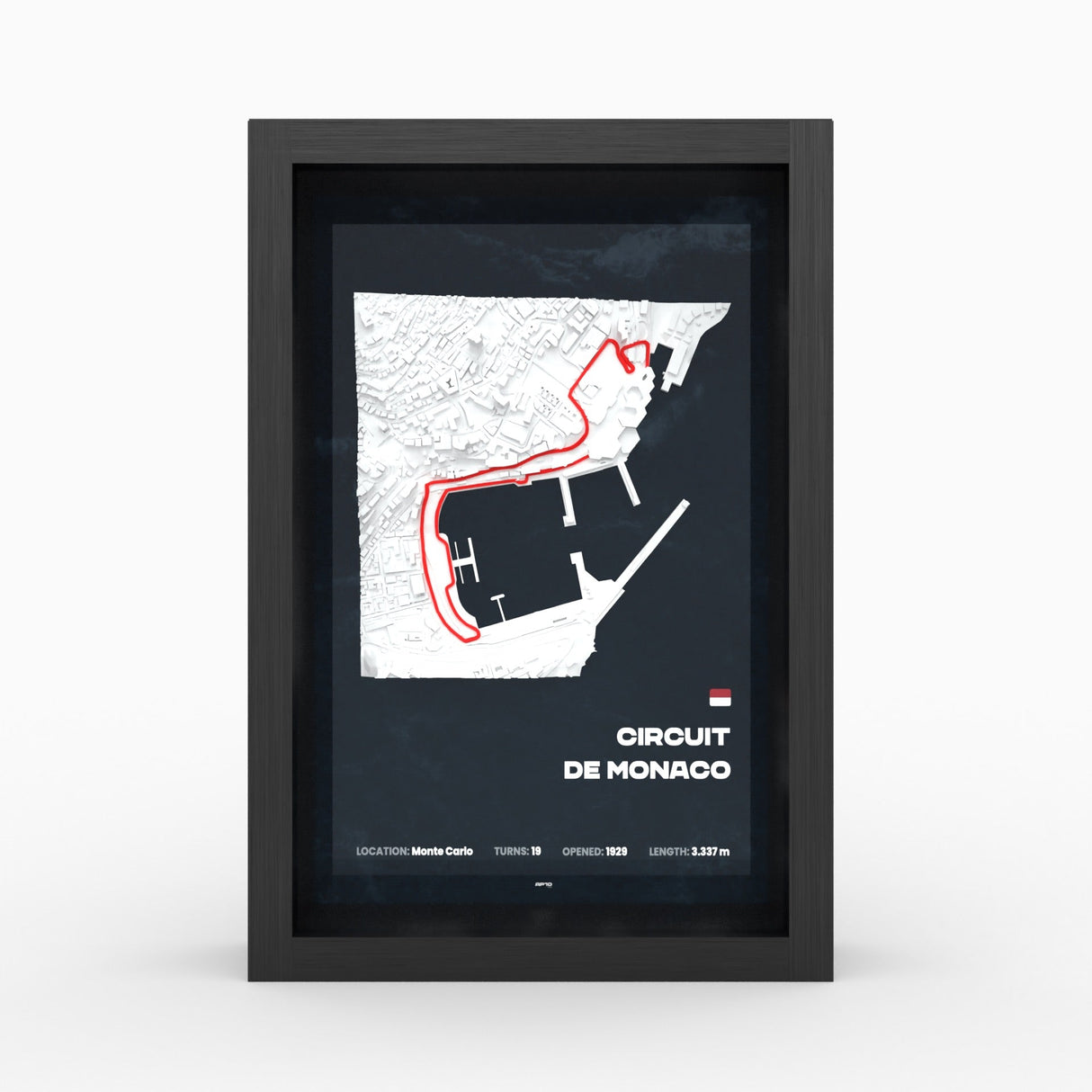 AP10 Monaco City 3D Poster (gerahmt)