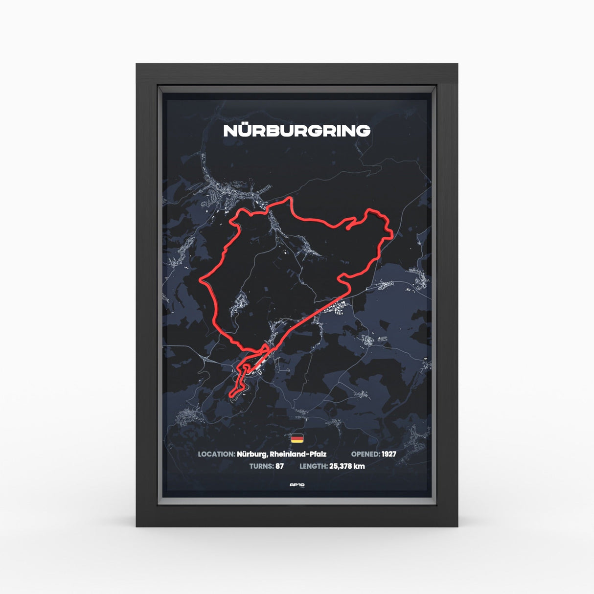 AP10 Nürburgring® 3D Poster (gerahmt)