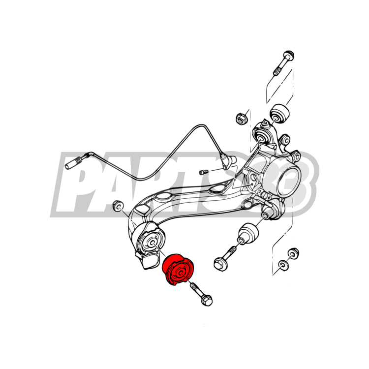 PMC MOTORSPORT Längslenker vordere Buchsen Set Uniball passend für BMW E36 E46 Hinterachse (Aluminium)