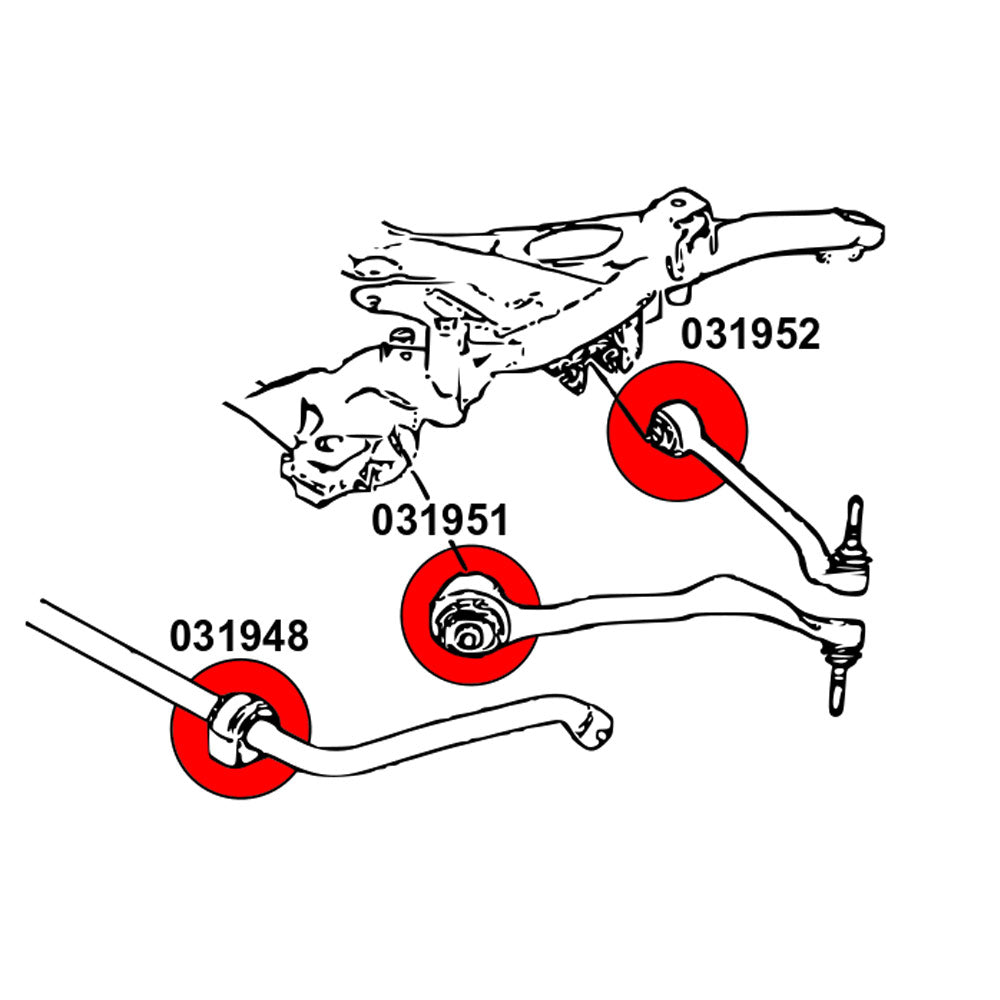 STRONGFLEX Buchsen Set passend für BMW F30 F31 F34 Allrad Vorderachse (PU)