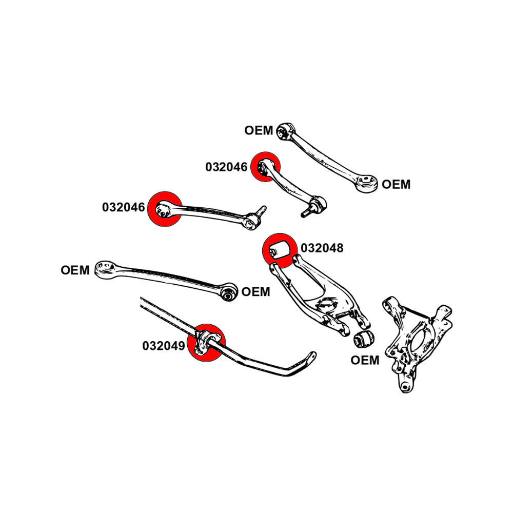 STRONGFLEX Buchsen Set passend für BMW F87 M2 Hinterachse (PU)