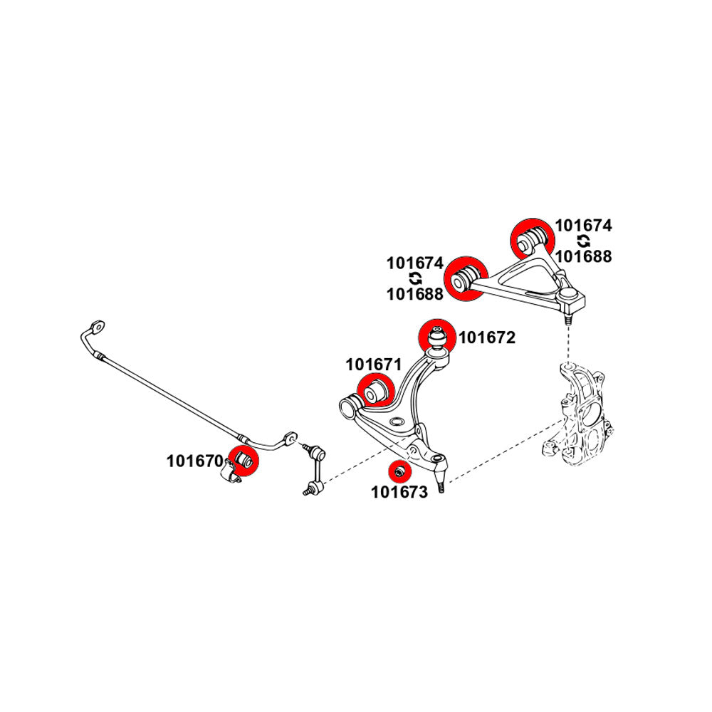STRONGFLEX Buchsen Set passend für Mazda RX-8 Vorderachse & Hinterachse (PU)