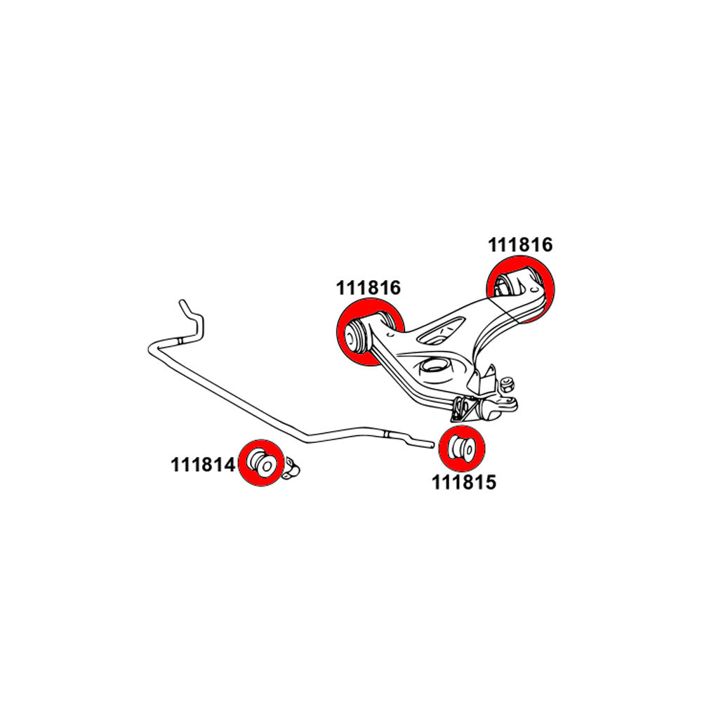 STRONGFLEX Buchsen Set passend für Mercedes-Benz R129 Vorderachse (PU)