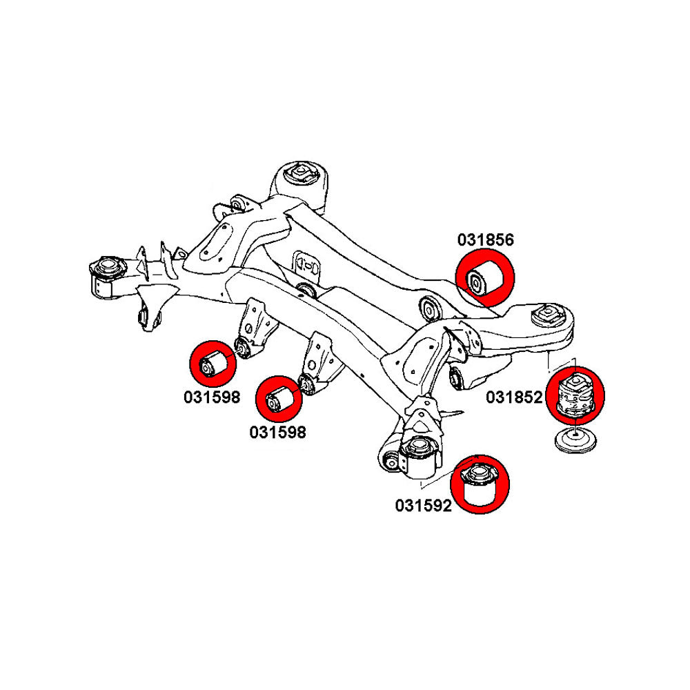 STRONGFLEX Hilfsrahmen Buchsen Set passend für BMW E90 E92 E93 M3 Hinterachse (PU)