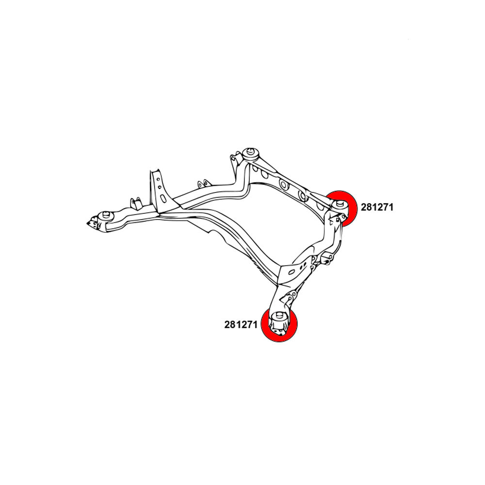 STRONGFLEX Hinterachsträger Buchsen Set passend für Nissan Skyline R34 Allrad (PU)