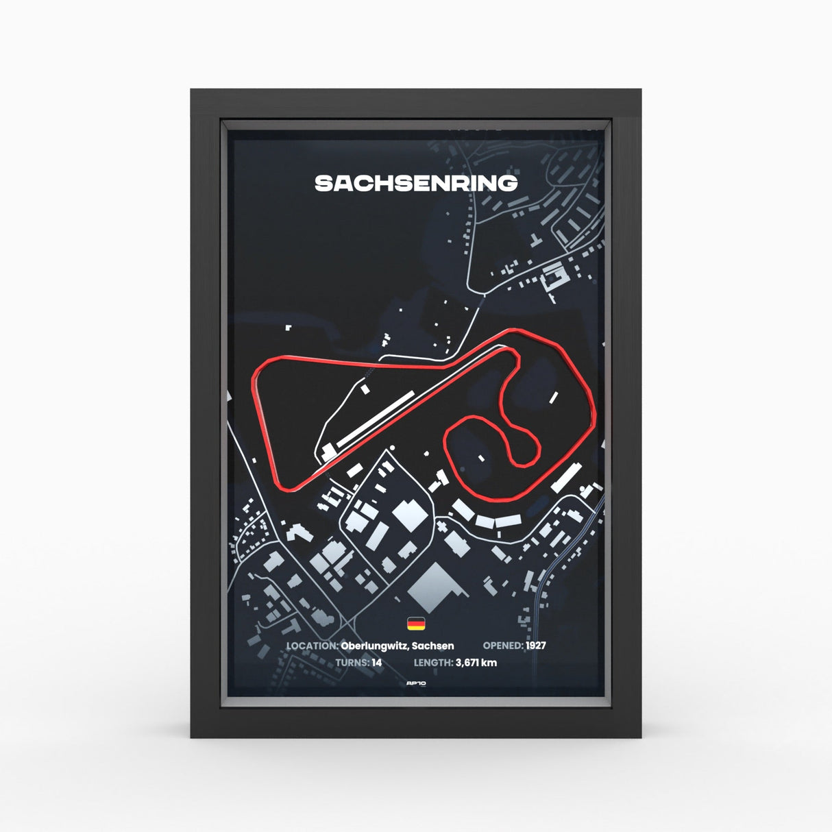 AP10 Sachsenring 3D Poster (gerahmt)