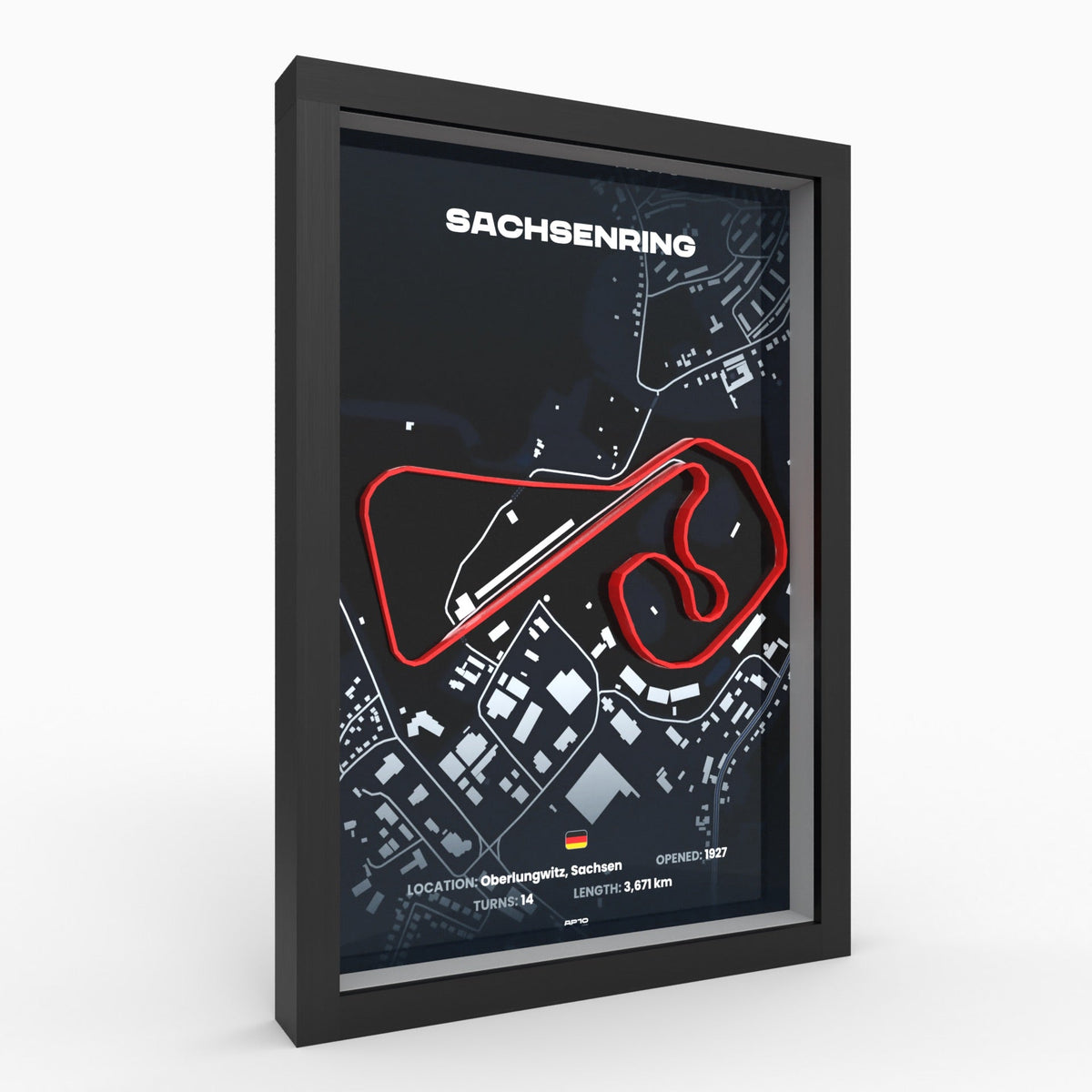 AP10 Sachsenring 3D Poster (gerahmt)
