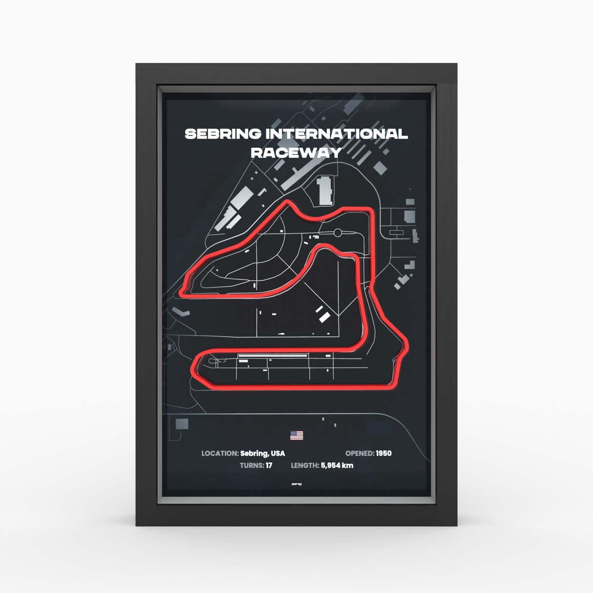 AP10 Sebring 3D Poster (gerahmt)