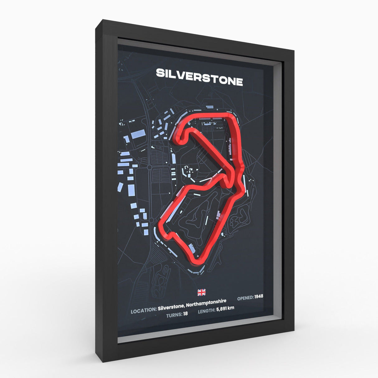 AP10 Silverstone 3D Poster (gerahmt)