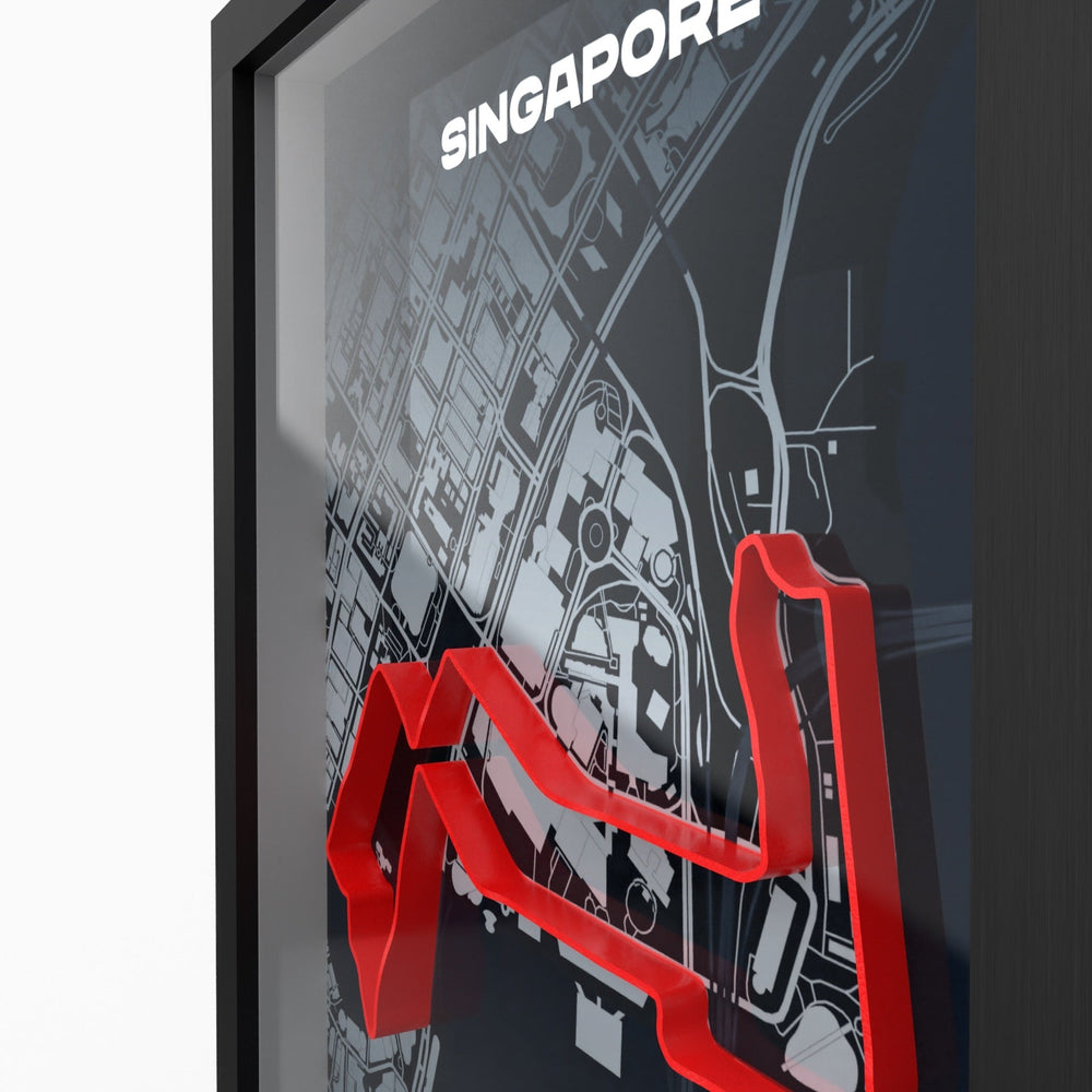 AP10 Singapur 3D Poster (gerahmt)
