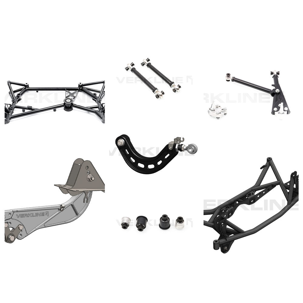 VERKLINE Leichtbau Achsträger Querlenker Set passend für Seat Leon 5F FWD einstellbar Uniball