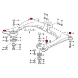 VERKLINE Buchsen Achsträger passend für Audi B2 B3 B4 (Aluminium)