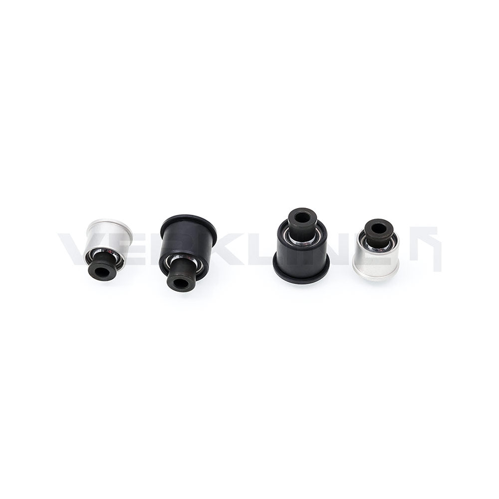 VERKLINE Buchsen Querlenker Radlagergehäuse passend für Seat Leon 5F Hinterachse Set Uniball (Aluminium)