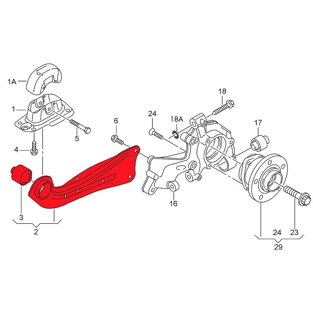 VERKLINE Leichtbau Achsträger Querlenker Set passend für Seat Leon 5F FWD einstellbar Uniball