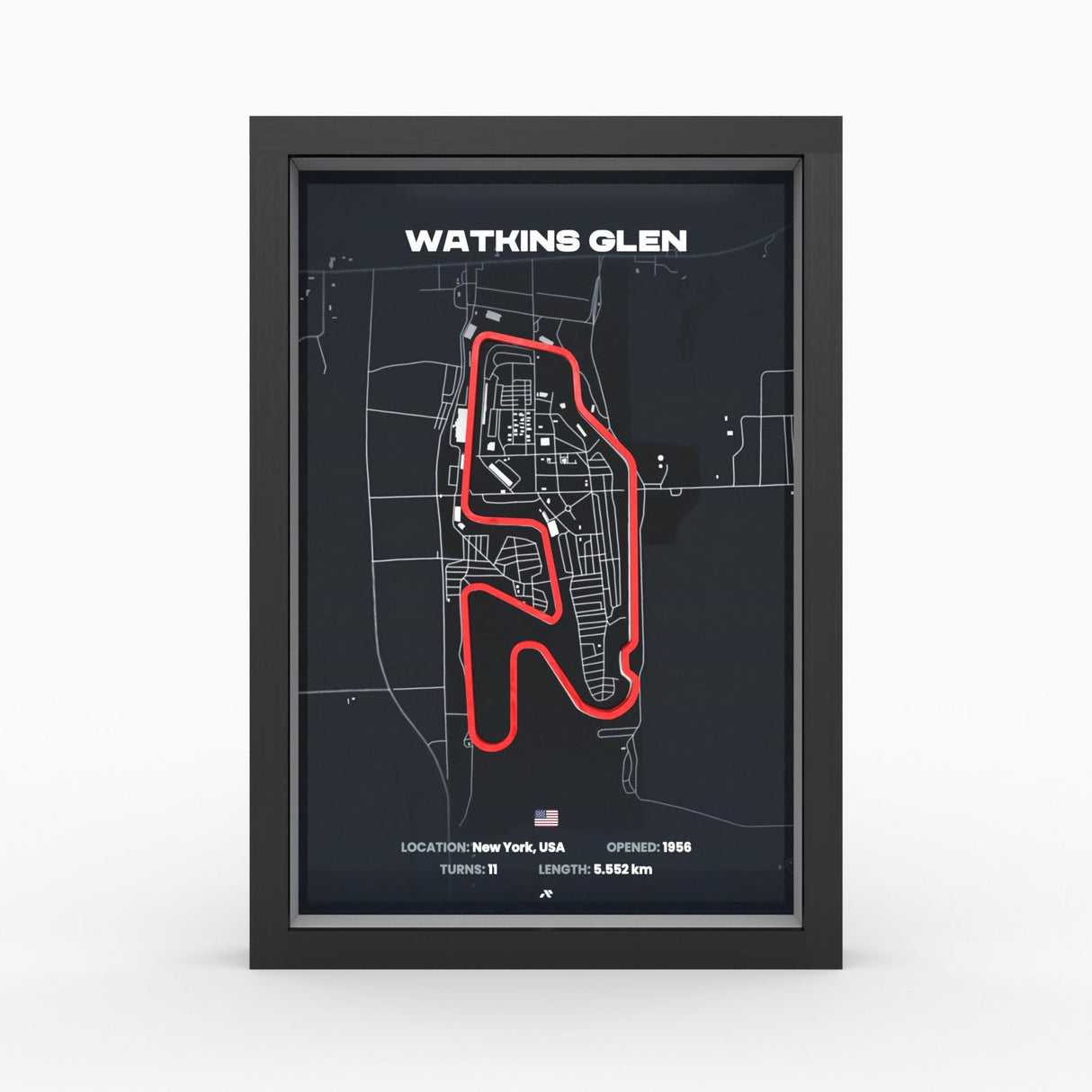 AP10 Watkins Glen 3D Poster (gerahmt)