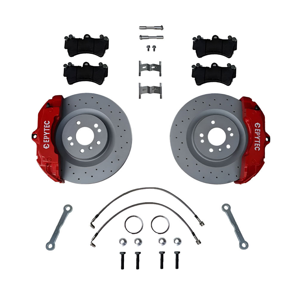 EPYTEC Bremsanlagen Kit passend für Audi 100 200 V8 auf 6-Kolben Porsche Sattel mit 350x32mm Bremsscheibe Vorderachse