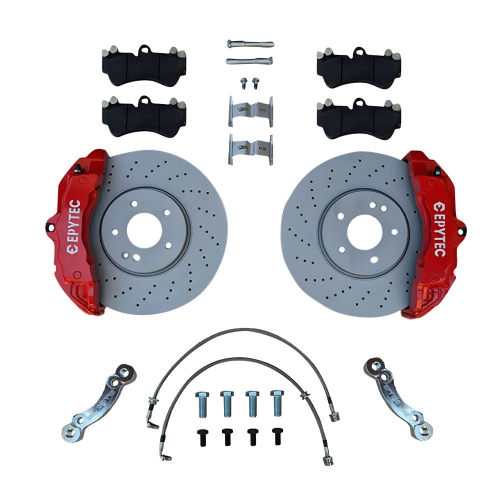 EPYTEC Bremsanlagen Kit passend für Audi A4 B5 A6 C5 / VW Passat 3BG 3B auf 6-Kolben Porsche Sattel mit 330x32mm Bremsscheibe Vorderachse