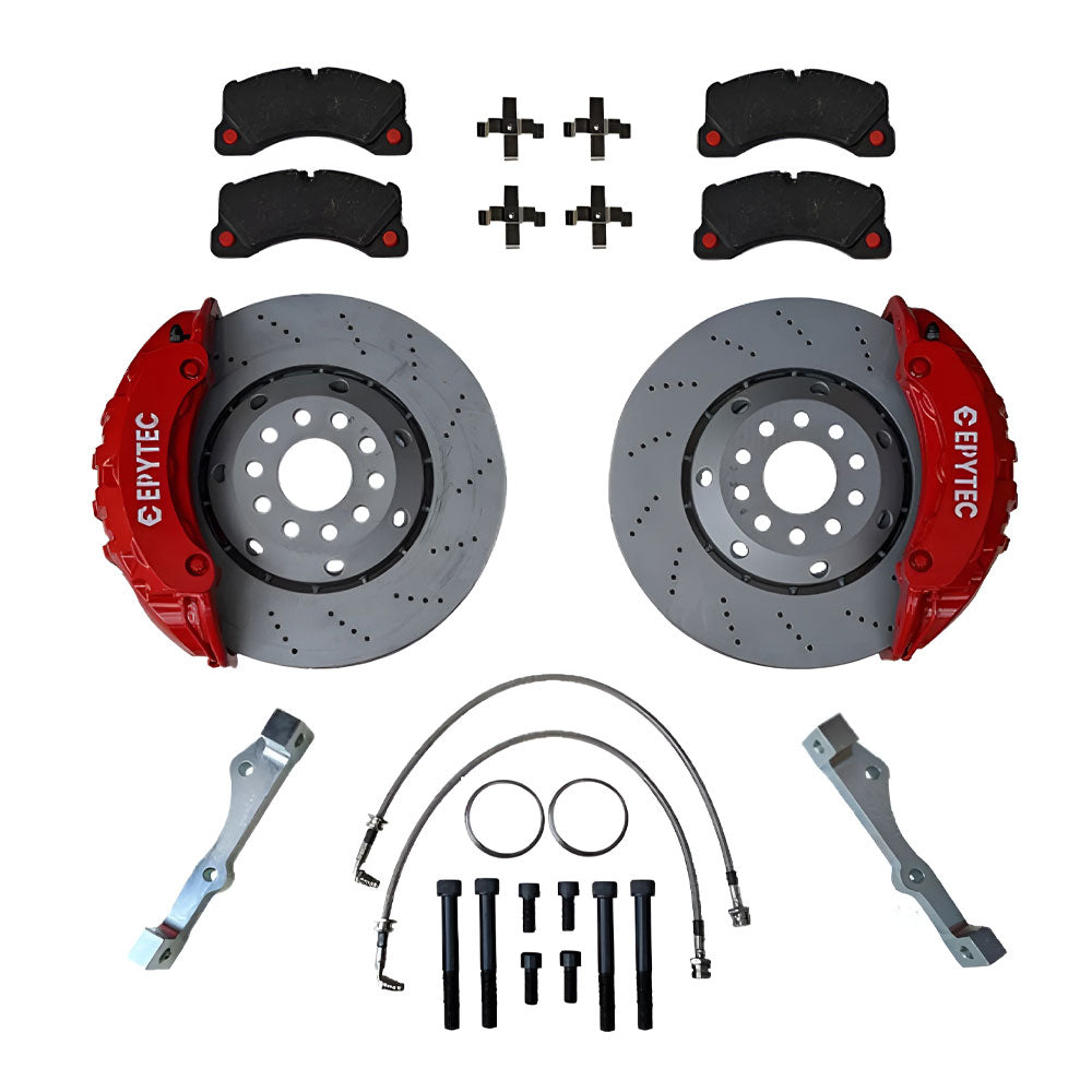 EPYTEC Bremsanlagen Kit passend für VW Golf 4 Polo Beetle / Audi A3 TT / Seat auf 6-Kolben Porsche Sattel mit 360x32mm Bremsscheibe Vorderachse