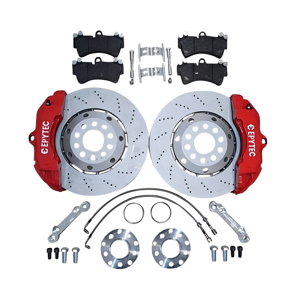 EPYTEC Bremsanlagen Kit passend für VW Golf 4 Polo Beetle / Audi A3 TT / Seat auf 6-Kolben Porsche ZR18 Sattel mit 360x32mm Bremsscheibe Vorderachse