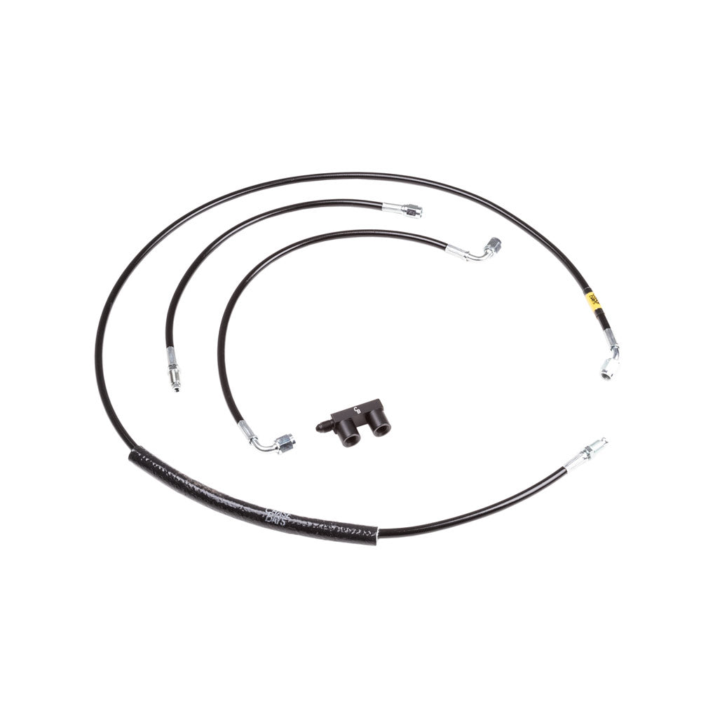 CHASE BAYS Bremsleitung Relocation Kit für Zweikolben Brake Booster Eliminator passend für Nissan 350Z Infiniti G35